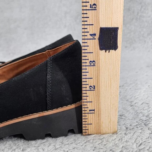 Vionic Teagan Black Suede Chunky Oxfords Sz 6 Lace Up Arch Support Career - Picture 6 of 9